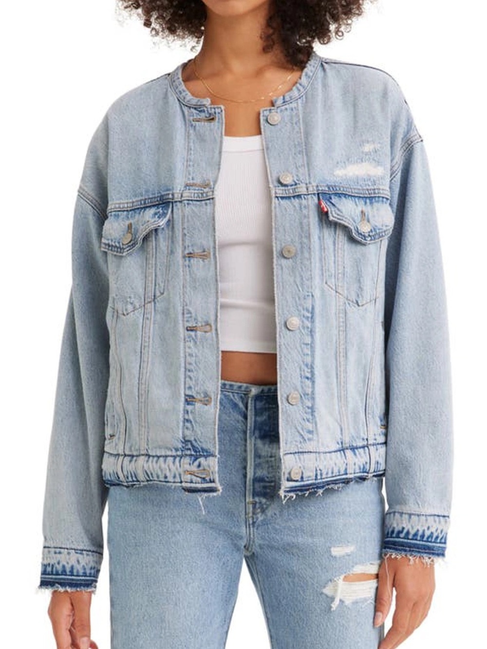 Levi's 90s Custom Trucker Denim Jacket Distressed Denim Medium